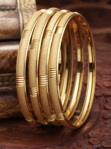 ZENEME Brass Gold-plated Bangle Set