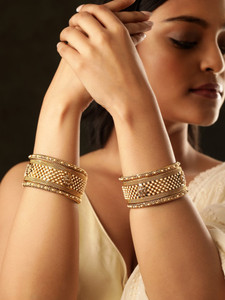 RUBANS Brass Gold-plated Bangle Set