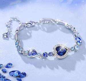 AKISON JEWELS Alloy Cubic Zirconia, Diamond, Crystal, Zircon Silver Bracelet