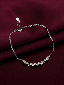 GIVA Sterling Silver Zircon Rhodium Bracelet