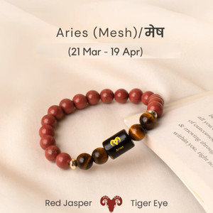 VIBESLE Tiger's Eye, Red Beads, Crystal Bracelet