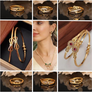 brado jewellery Brass Diamond Gold-plated Bangle