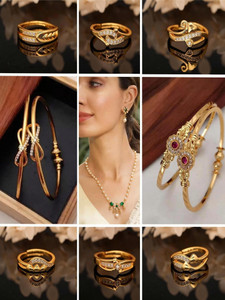 brado jewellery Brass Diamond Gold-plated Bangle