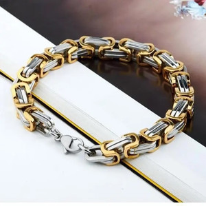 Miami Brass, Metal, Copper, Alloy, Stainless Steel Cubic Zirconia, Diamond, Crystal Titanium, Gold-plated, Silver Bracelet