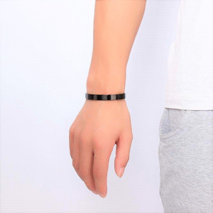 Lootnixx Brass, Metal, Alloy, Stainless Steel, Steel Cubic Zirconia Black Silver, Platinum, Gold-plated, Silver Kada