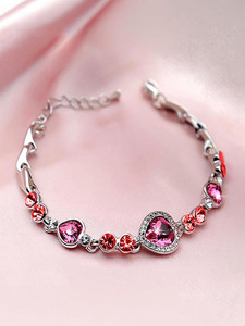 YELLOW CHIMES Brass Crystal Rhodium Bracelet