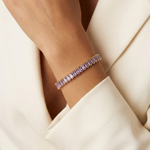 Salty Copper Cubic Zirconia Gold-plated Tennis Bracelet
