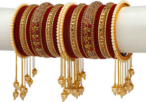 GLIKA Metal Zircon Gold-plated Bangle Set
