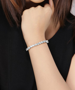 YELLOW CHIMES Metal Crystal Rhodium Bracelet