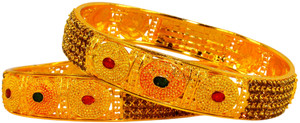 shineora Brass Gold-plated Bangle Set