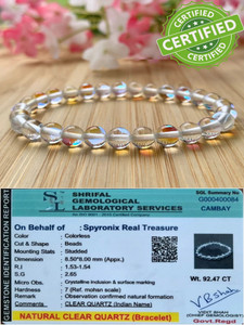 SPYRONIX REAL TREASURE Stone, Clear Quartz Crystal Bracelet