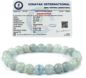 REIKI CRYSTAL PRODUCTS Stone, Crystal, Aquamarine Beads Bracelet