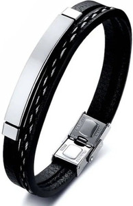 RARE ONE STUDIO Leather Silver Bracelet