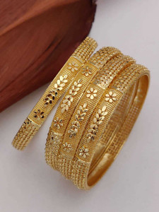 Niva Fashion Brass Beads Gold-plated Bangle