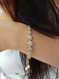 HATRENDZ Alloy Crystal Gold-plated Bracelet