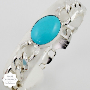 Shiv Stone Turquoise Silver Bracelet