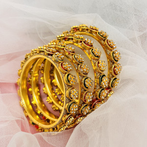 AFWY Metal Diamond Gold-plated Bangle Set