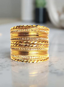 Shivarth Alloy Crystal Bangle Set