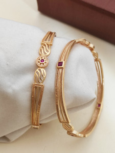 AK Brass Cubic Zirconia, Diamond Gold-plated Bangle