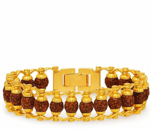TrendyTwigz Rudraksha Beads Gold-plated Bracelet