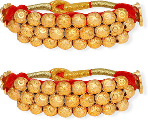 Headshot Brass Beads Gold-plated Bracelet Set