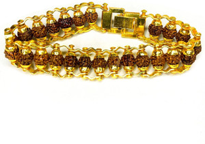 Rudra Swaroop Rudraksha NA, Gold-plated Bracelet