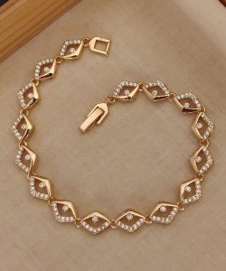 SHIVAY FASHION HUB Alloy Diamond Gold-plated Bracelet