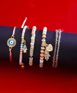 YELLOW CHIMES Alloy Beads Bracelet Set