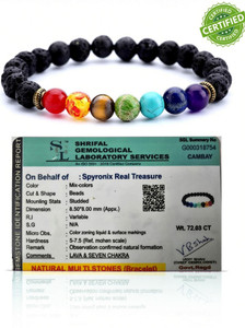 SPYRONIX REAL TREASURE Stone, 7 Chakra Crystal Bracelet