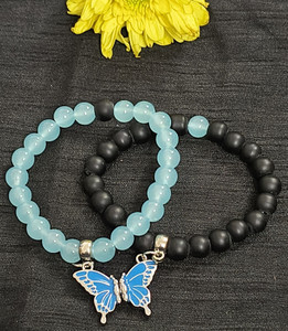Vivity Crystal Beads Silver Bracelet