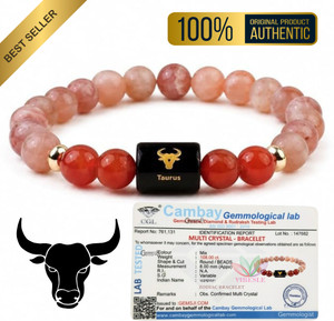 VIBESLE Stone, Red Beads, Agate, Crystal Charm Bracelet