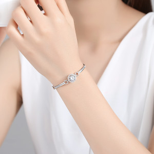 Vembley Stainless Steel Cubic Zirconia Silver Bracelet