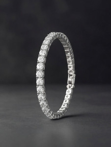 Jewelgenics Alloy Crystal Silver Coated Tennis Bracelet