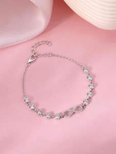 GIVA Sterling Silver Zircon Rhodium Bracelet