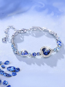 AKISON JEWELS Alloy Cubic Zirconia, Diamond, Crystal, Zircon Silver Bracelet