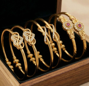 brado jewellery Brass Diamond Gold-plated Bangle