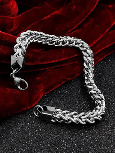 kazare Stainless Steel Rhodium Bracelet