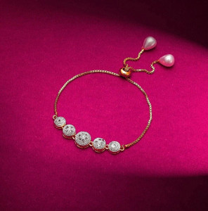 Zabby Allen Alloy Diamond Gold-plated Bracelet