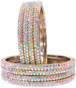 RKGlow Brass Crystal Bangle Set