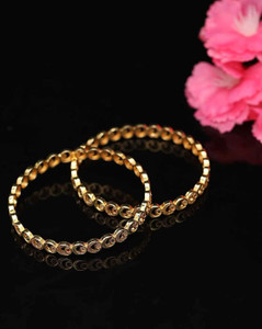 LEXMO Brass Diamond Gold-plated Bangle Set