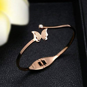 MEENAZ Metal, Stone, Crystal, Alloy, Steel, Stainless Steel Diamond, Crystal, Zircon Gold-plated Bracelet
