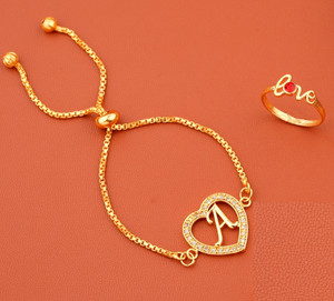 Jewel WORLD Alloy Cubic Zirconia Gold-plated Bracelet