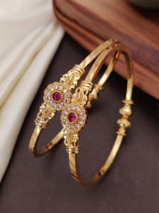 brado jewellery Brass Diamond Gold-plated Bangle