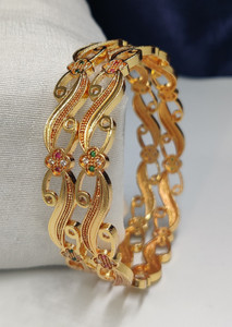 AK Metal, Brass Cubic Zirconia, Diamond Gold-plated Bangle