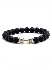 cavine Stone Agate Silver Coated Charm Bracelet