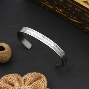 FEEDNIX Stainless Steel Silver Kada