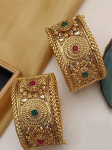 TKRB SALES Brass Agate Gold-plated Bangle Set