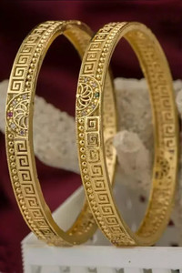 LEXMO Brass Diamond Gold-plated Bangle Set