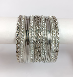 MUQQI Metal Cubic Zirconia Gold-plated Bangle Set