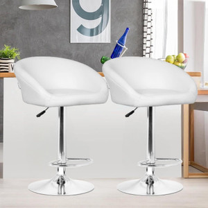 Da URBAN Mini White Pack of 2 | Revolving | Height Adjustable | Kitchen \ Café \ Store | Leatherette Bar Stool